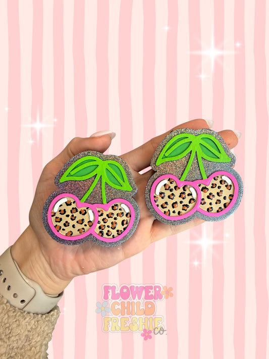 Cheetah Cherry Vent Clips
